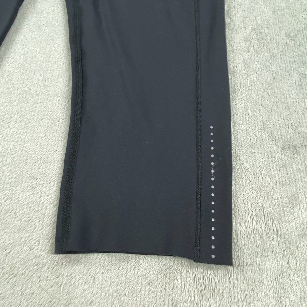 Lululemon Fast Free Crop II Nulux Pants Womens 10 Black Sweat Wicking Running - Picture 3 of 11